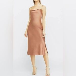 NWT EXPRESS Satin Cowl Neck Midi SlipDress X Small